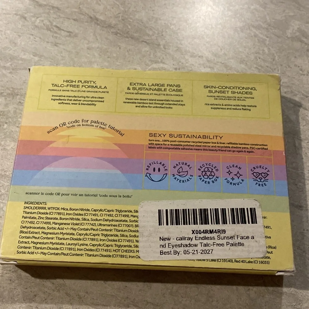Cailtray Endless Sunset Shine/Shade Shadow Palette - Yellow & Pink Packaging
